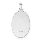 14k White Gold Saint Christopher Medal Pendant, Religious Travel Protection Charm for Men