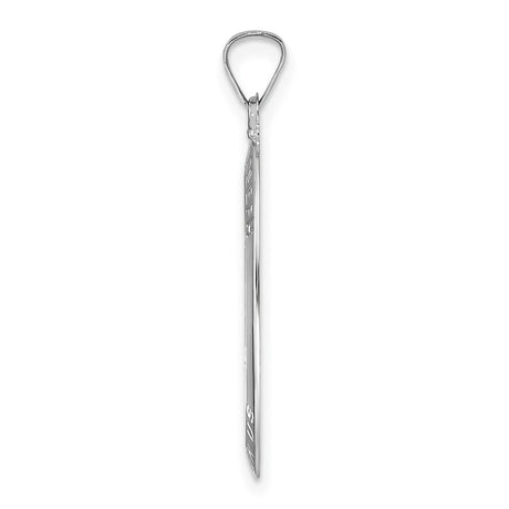 14k White Gold Saint Joseph Oval Medal Pendant with Polished Finish