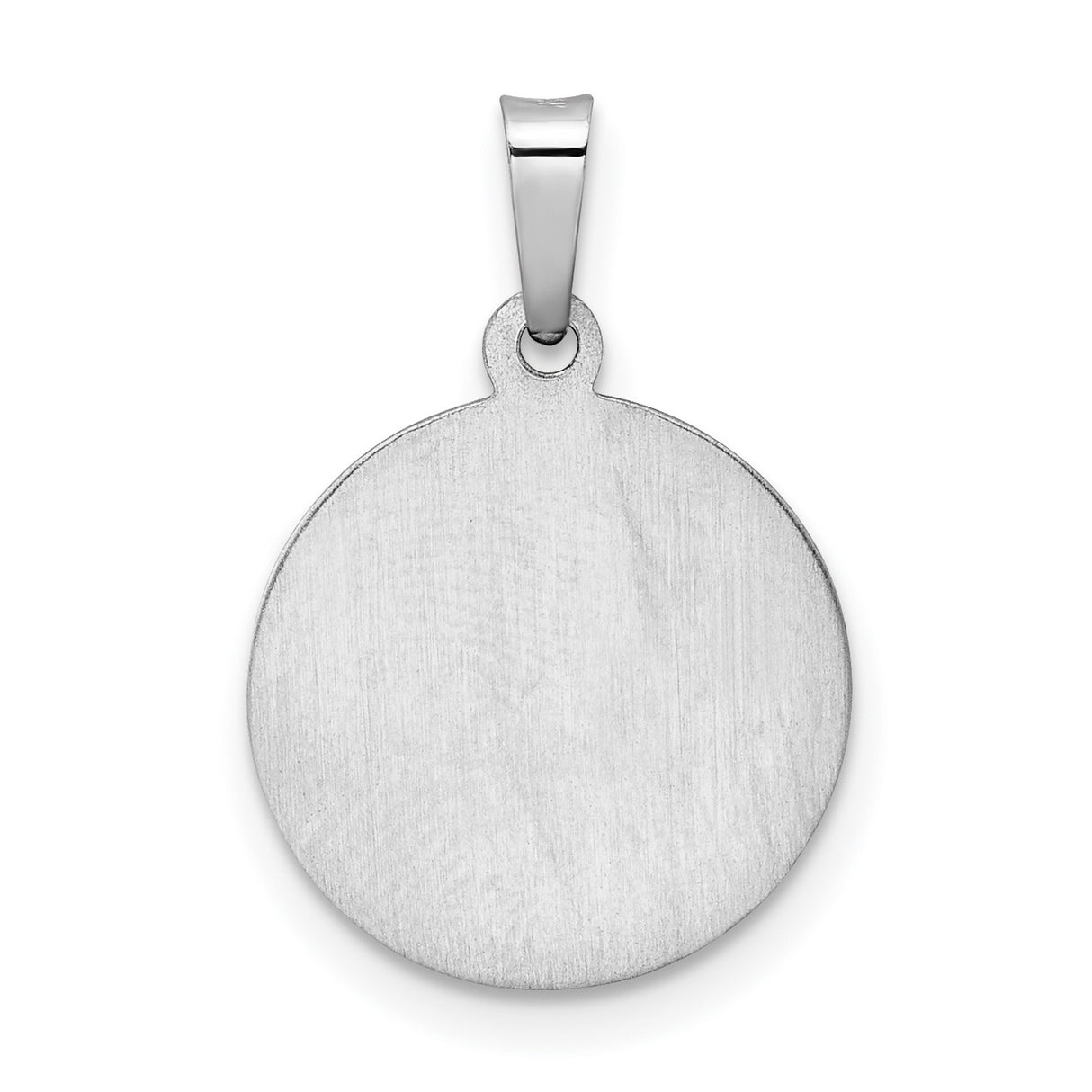 14k White Gold Saint Michael Pendant with Satin Finish, Archangel Medal Symbolizing Protection