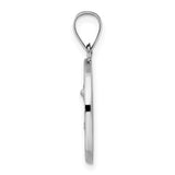 14k White Gold Saint Michael Pendant, Archangel Medal with Pray for Us Inscription