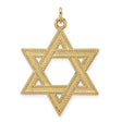 14k Yellow Gold Star of David Pendant, Textured Jewish Symbol, Unisex Religious Jewelry