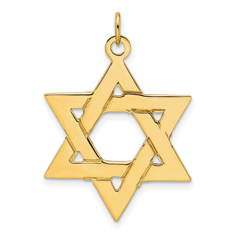 14k Yellow Gold Star of David Pendant with Interlocking Design