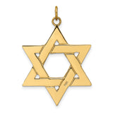 14k Yellow Gold Star of David Pendant, Interlocking Hexagram, Jewish Faith Charm for Women or Unisex