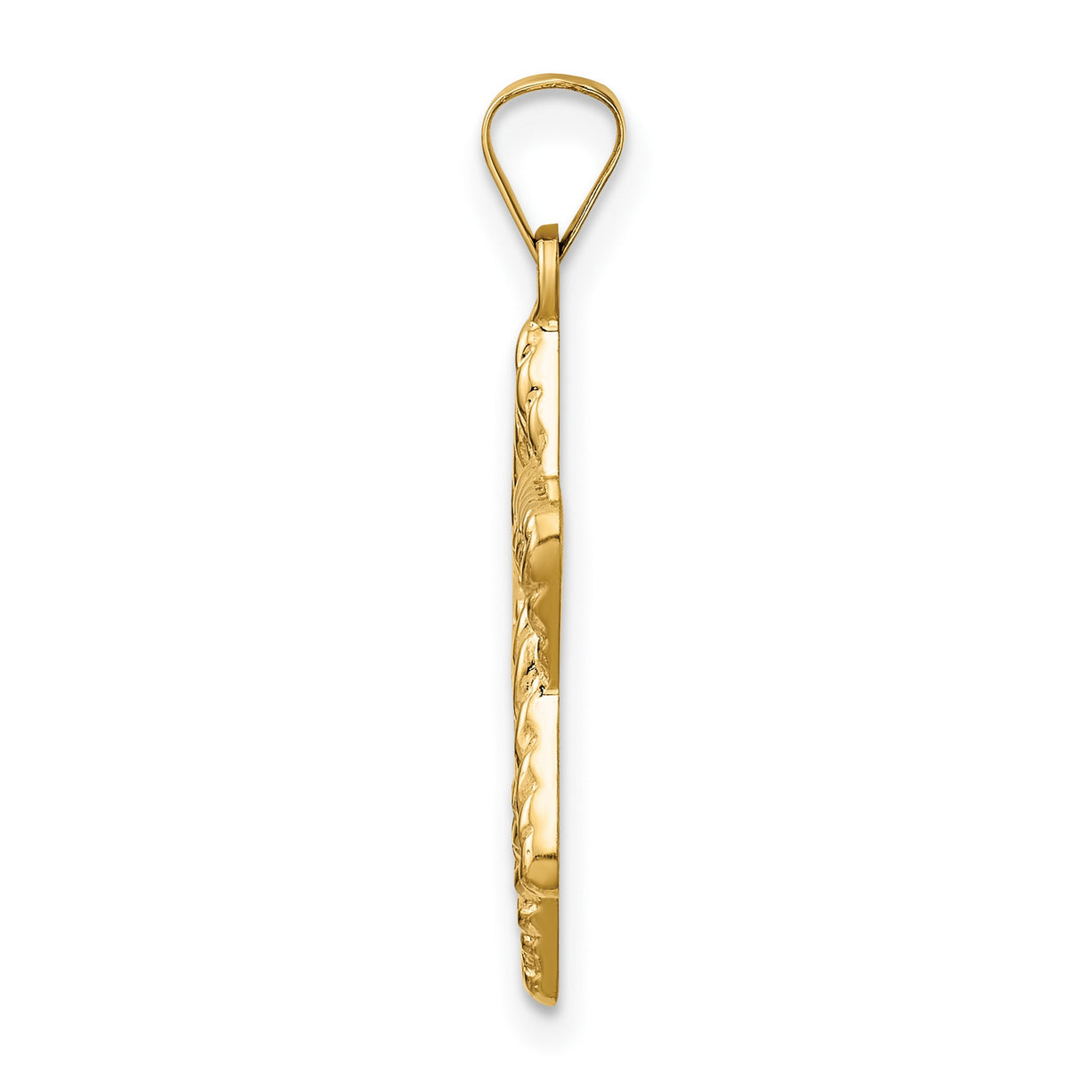 14k Yellow Gold Star of David Pendant with Textured Leaf Design, Jewish Symbol Jewelry