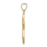 14k Yellow Gold Star of David Pendant with Textured Leaf Design, Jewish Symbol Jewelry