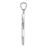 14k White Gold Star of David Pendant with Textured Design, Jewish Religious Charm