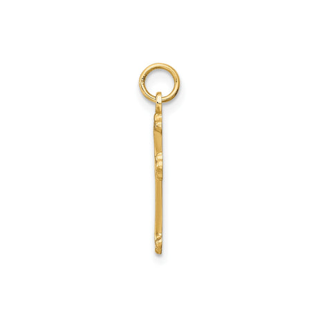 14k Yellow Gold Cross Pendant with Ornate Sculpted Ends, Christian Faith Symbol for Women