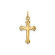 14k Yellow Gold Cross Pendant with Ornate Sculpted Ends, Christian Faith Symbol for Women