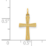 Latin Cross Charm Pendant in Real 14k Yellow Gold