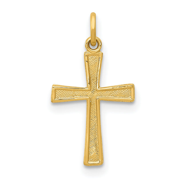 Latin Cross Charm Pendant in Real 14k Yellow Gold