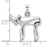 14k White Gold Chai Pendant Featuring Hebrew Symbol for Life, Jewish Faith Jewelry
