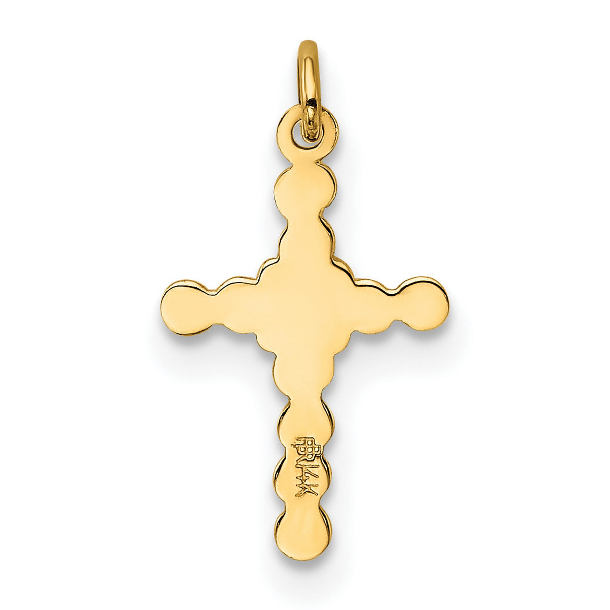 Latin Cross Charm Pendant in Real 14k Yellow Gold