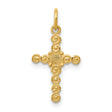 Latin Cross Charm Pendant in Real 14k Yellow Gold