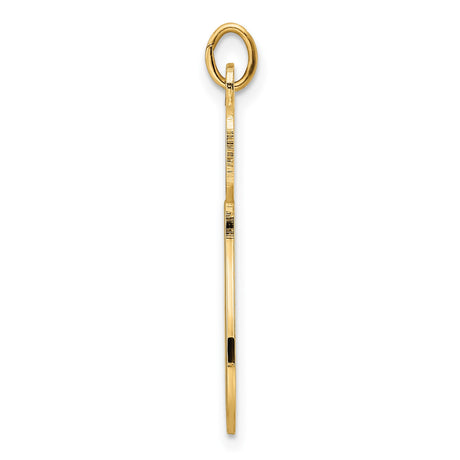 14k Yellow Gold Chai Pendant, Traditional Hebrew Life Symbol Charm, Unisex Jewish Jewelry