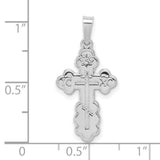 14k White Gold Orthodox Cross Pendant with Three-Bar IC XC Design for Women or Unisex Wear