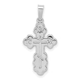 14k White Gold Orthodox Cross Pendant with Three-Bar IC XC Design for Women or Unisex Wear