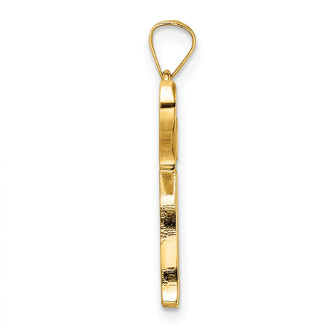 14k Yellow Gold Chai Pendant, Jewish Faith Hebrew Life Symbol Jewelry for Men and Women