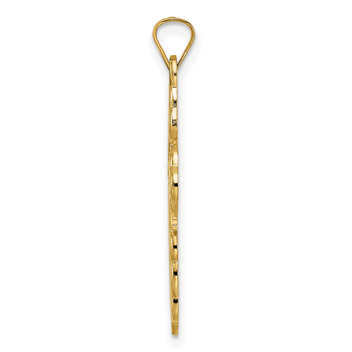 14k Yellow Gold Orthodox Cross Pendant with Navy Enamel and IC XC Inscription