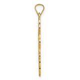 14k Yellow Gold Orthodox Cross Pendant with Navy Enamel and IC XC Inscription
