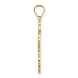 14k Yellow Gold Orthodox Cross Pendant with Deep Blue Enamel and IC XC Inscriptions