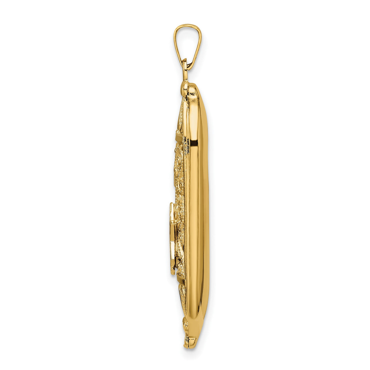 14k Yellow Gold Mezuzah Pendant with Filigree, Blue Star of David, Hebrew Lettering