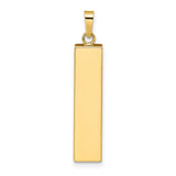 Polished Hollow Mezuzah with Star of David and Chai Charm Pendant in Real 14k Multi-Tone Gold