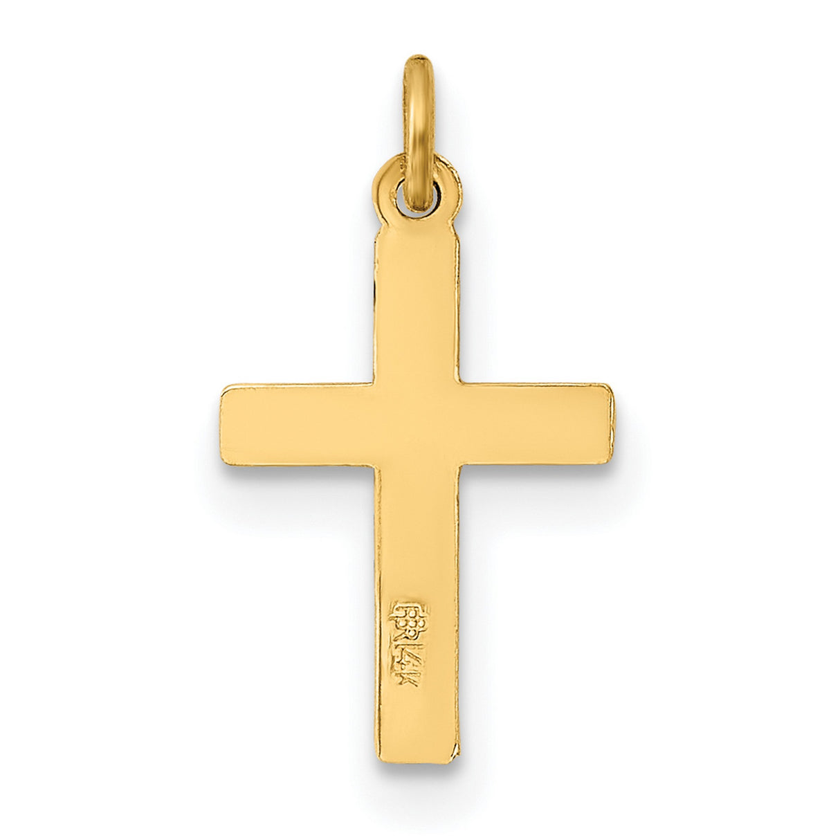 Latin Cross Charm Pendant in Real 14k Yellow Gold