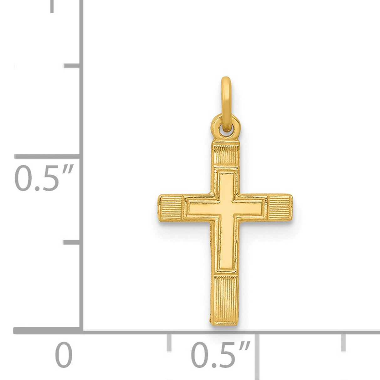 Latin Cross Charm Pendant in Real 14k Yellow Gold