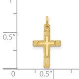 Latin Cross Charm Pendant in Real 14k Yellow Gold