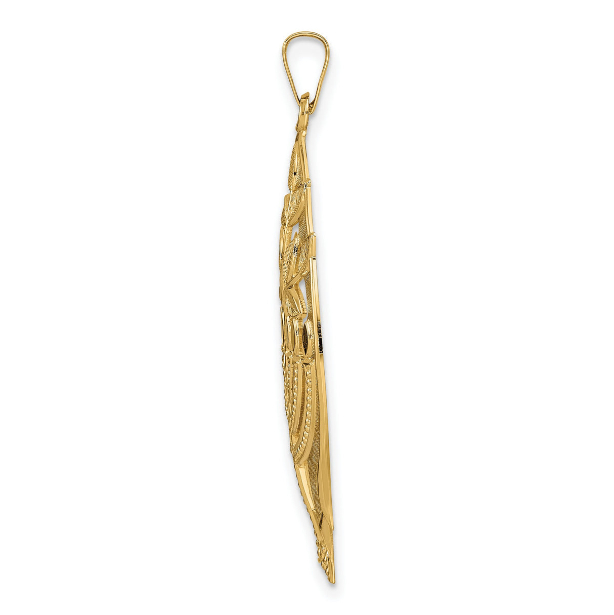 14k Yellow Gold Menorah Tree of Life Pendant, Jewish Religious Charm for Men and Women