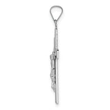 14k White Gold Crucifix Pendant Featuring Jesus on Latin Cross Religious Charm