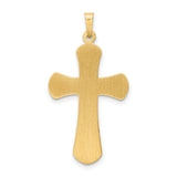 Hollow INRI Crucifix Charm Pendant in Real 14k Multi-Tone Gold
