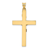 Polished Solid INRI Crucifix Cross Charm Pendant in Real 14k Multi-Tone Gold