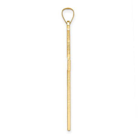 14k Yellow Gold Cross Pendant, Polished Religious Jewelry Symbolizing Faith and Devotion