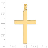 14k Yellow Gold Cross Pendant, Polished Religious Jewelry Symbolizing Faith and Devotion