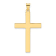 14k Yellow Gold Cross Pendant, Polished Religious Jewelry Symbolizing Faith and Devotion