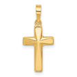 14k Yellow Gold Cross Pendant, Polished Soft Contour Design, Christian Religious Jewelry