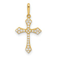 14k Yellow Gold Cross Pendant with Cubic Zirconia, Christian Faith Religious Jewelry for Women
