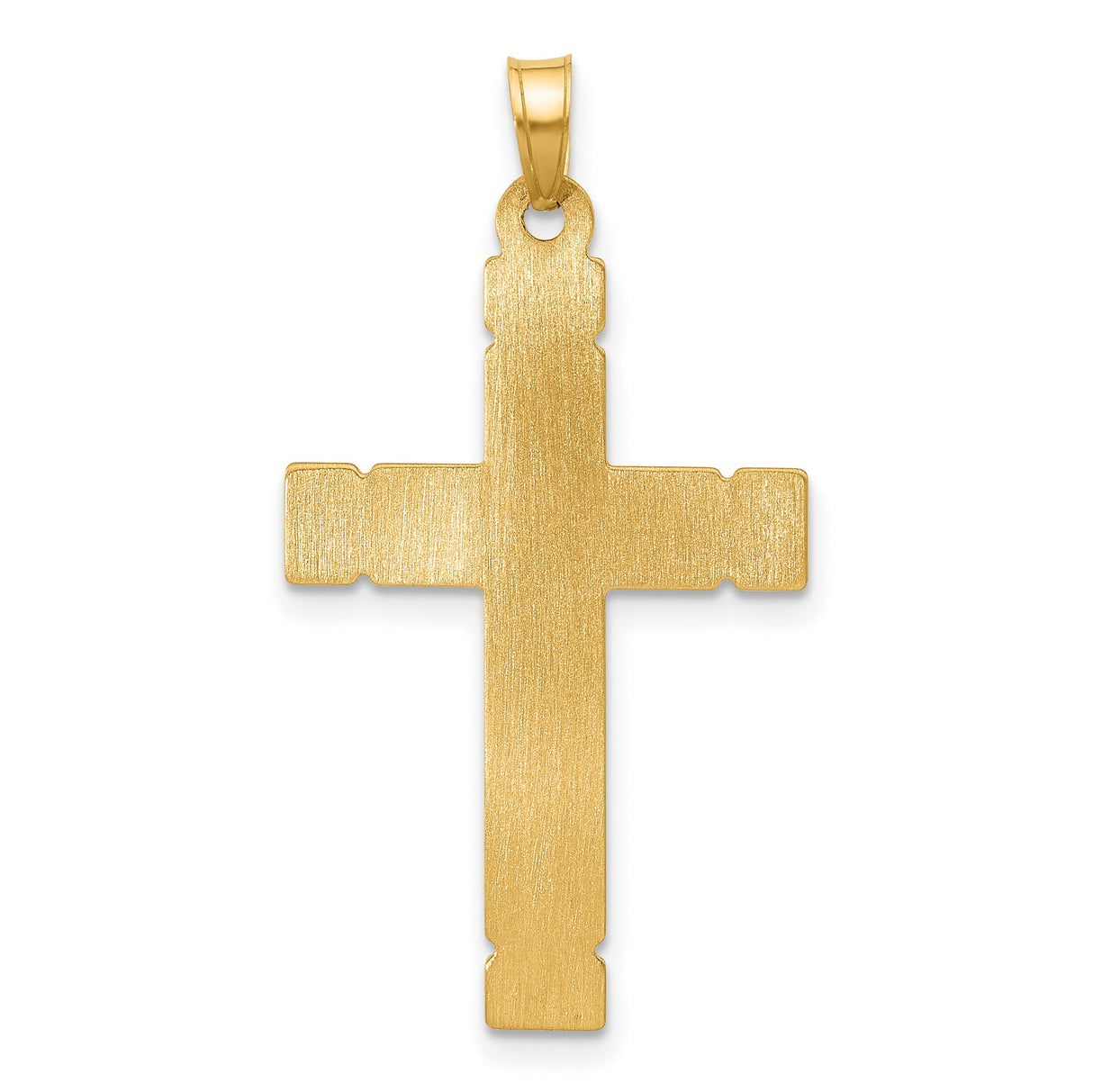 Hollow INRI Crucifix Charm Pendant in Real 14k Multi-Tone Gold