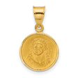 14k Yellow Gold Jesus Crown of Thorns Pendant, Christ Face Religious Medallion Charm