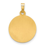 14k Yellow Gold Sacred Heart of Jesus Pendant with Radiant Halo and Latin Inscription