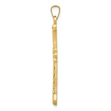 14k Yellow Gold Cross Pendant with Flared Tips and Christian Detailing for Men and Women