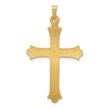 14k Yellow Gold Cross Pendant with Flared Tips and Christian Detailing for Men and Women