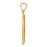 14k Yellow Gold Rectangular Pendant with Virgin Mary, Angels and Rays of Light