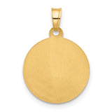 14k Yellow Gold Our Lady of Mount Carmel Round Pendant Medal with Virgin Mary and Jesus