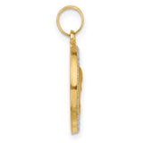 Hollow Lady of Sorrows Charm Pendant in Real 14k Multi-Tone Gold