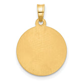 Hollow Lady of Sorrows Charm Pendant in Real 14k Multi-Tone Gold