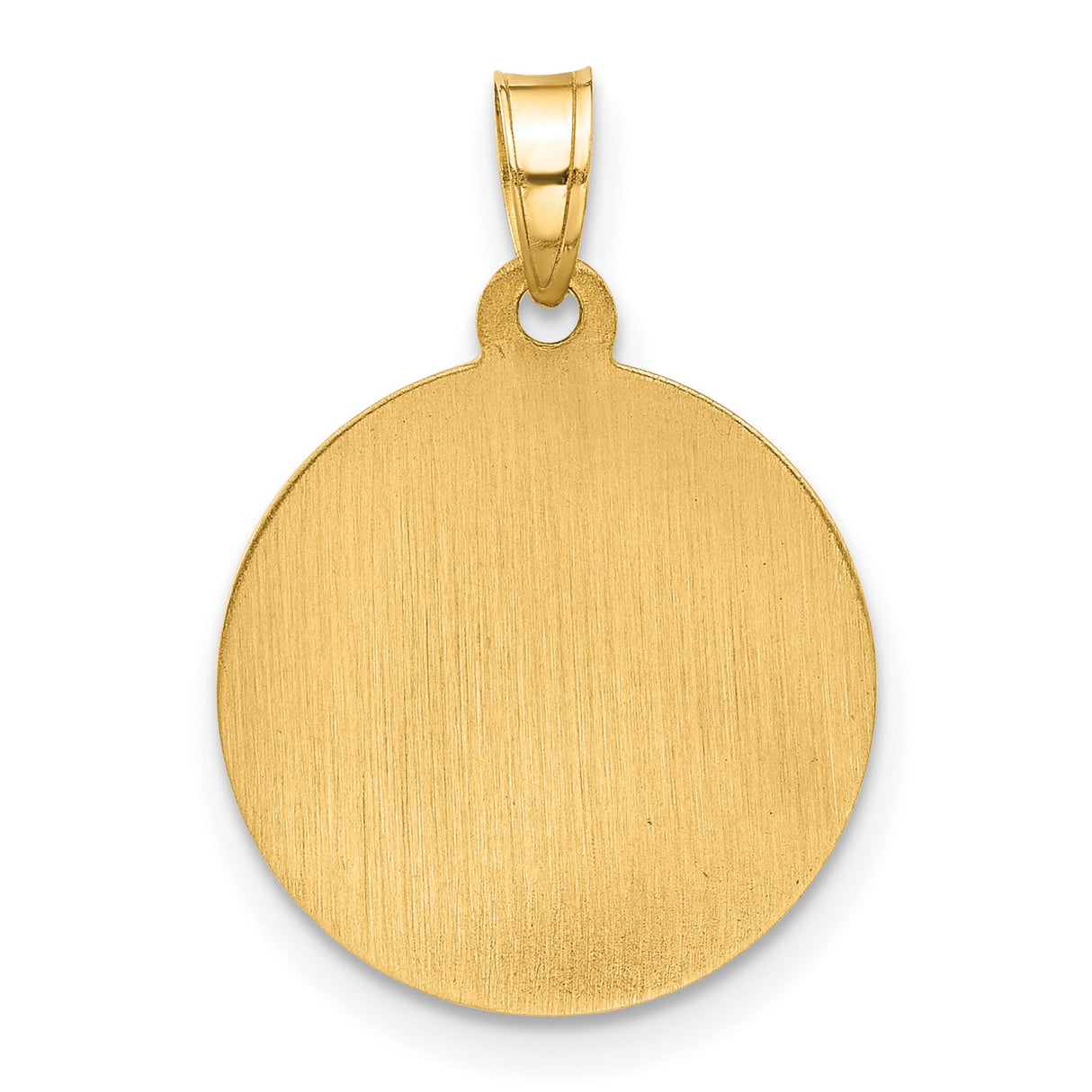 14k Yellow Gold Virgin Mary Pendant, Round Our Lady of Grace Medal Charm for Women