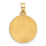 14k Yellow Gold Virgin Mary Pendant, Round Our Lady of Grace Medal Charm for Women