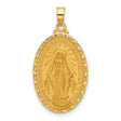 14k Yellow Gold Miraculous Medal Pendant Featuring Virgin Mary Inscription